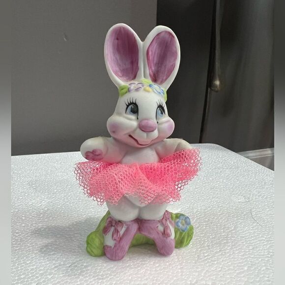 Vintage 1980's George Good Porcelain Ballerina Rabbit Figurine - Picture 1 of 9